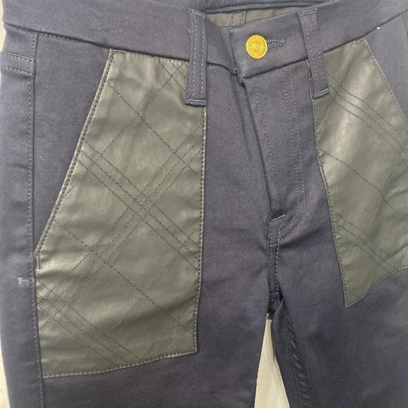 7 for all mankind quilted leather Accent skinny jeans black size 27. NWT. - Picture 7 of 13